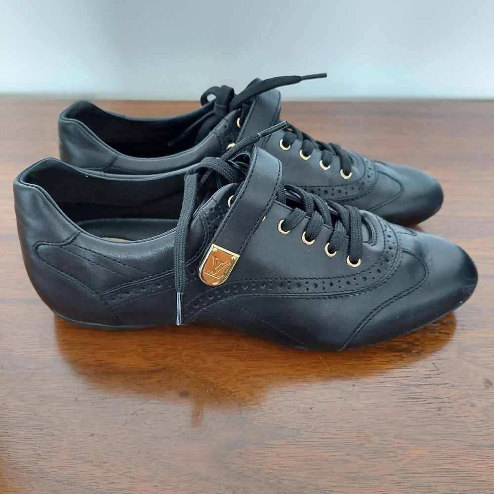 Louis Vuitton Leather Sneakers Sz 7 - Picture 4 of 11